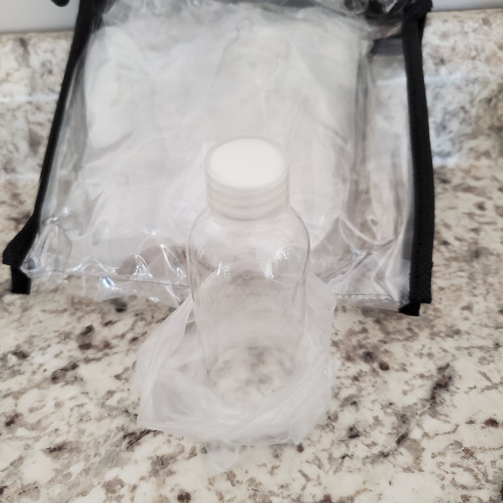 NWOT Travel size bottles and clear bag - Picture 2 of 2